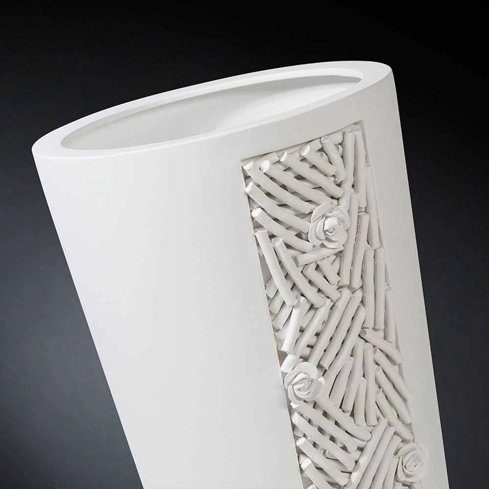 Grand Vase D'Intérieur En Céramique Blanche Avec Décoration Made In Italy - Calisto 5 Grand Vase D'Intérieur En Céramique Blanche Avec Décoration Made In Italy - Calisto – Image 3