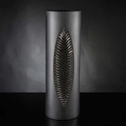 Grand Vase D'Intérieur En Céramique Noir Mat Et Acier Fabriqué En Italie - Jesolo 12 Grand Vase D'Intérieur En Céramique Noir Mat Et Acier Fabriqué En Italie - Jesolo -Décoration D'intérieur vaso alto da interno in ceramica nera opaca e acciaio made in italy jesolo 4