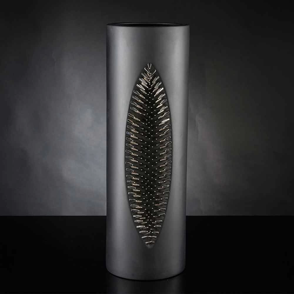 Grand Vase D'Intérieur En Céramique Noir Mat Et Acier Fabriqué En Italie - Jesolo 7 Grand Vase D'Intérieur En Céramique Noir Mat Et Acier Fabriqué En Italie - Jesolo – Image 5