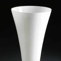 Grand Vase D'intérieur En Verre Blanc Et Transparent Fabriqué En Italie - Clodino -Décoration D'intérieur vaso alto da interno in vetro bianco e trasparente made in italy clodino 2