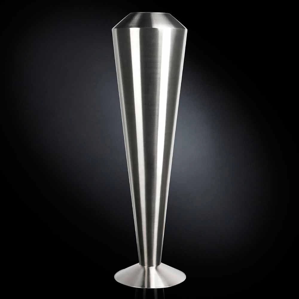 Grand Vase Décoratif En Acier Satiné Made In Italy Fine - Vesper 3 Grand Vase Décoratif En Acier Satiné Made In Italy Fine - Vesper