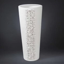 Grand Vase En Céramique Blanche Avec Décoration Faite à La Main En Italie - Calisto 10 Grand Vase En Céramique Blanche Avec Décoration Faite à La Main En Italie - Calisto -Décoration D'intérieur vaso alto in ceramica bianca con decoro realizzato a mano in italia calisto 3