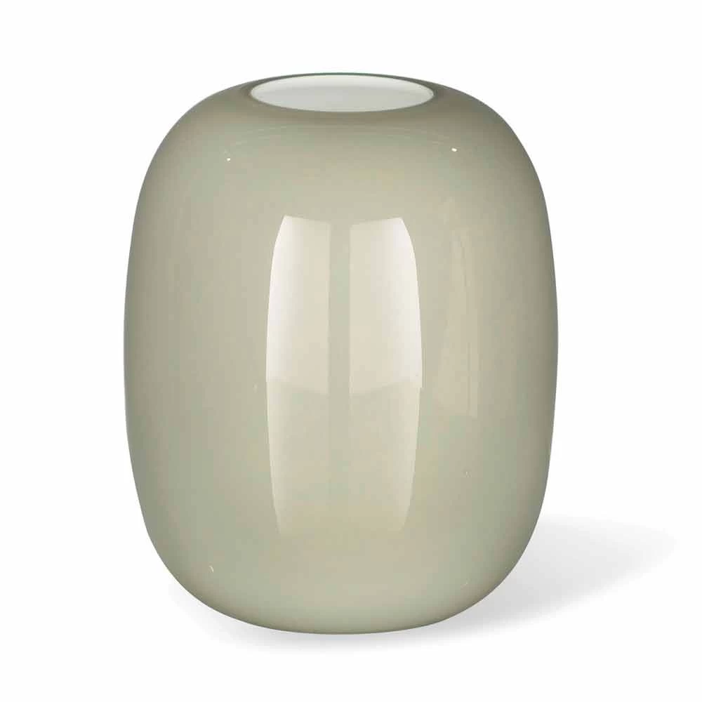 Vase Artisanal En Verre Brillant Blanc Ou Gris Fabriqué En Italie - Malindi 3 Vase Artisanal En Verre Brillant Blanc Ou Gris Fabriqué En Italie - Malindi