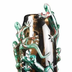 Vase D'intérieur Fait Main En Verre Coloré Avec Geckos Made In Italy - Geco -Décoration D'intérieur vaso da interno artigianale in vetro colorato con gechi made in italy geco 1