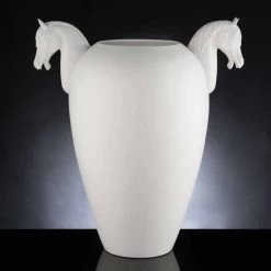 Vase D'intérieur En Céramique Blanche Ou Or 24 Carats Fait à La Main En Italie - Jacky -Décoration D'intérieur vaso da interno in ceramica bianca o oro 24k lavorata a mano in italia jacky 2