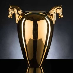 Vase D'intérieur En Céramique Blanche Ou Or 24 Carats Fait à La Main En Italie - Jacky -Décoration D'intérieur vaso da interno in ceramica bianca o oro 24k lavorata a mano in italia jacky 6