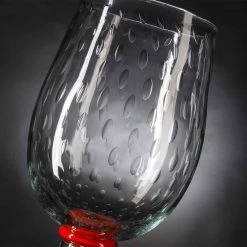 Vase D'intérieur En Verre De Murano Avec Détail Rouge Made In Italy - Copernicus -Décoration D'intérieur vaso da interno in vetro di murano con dettaglio rosso made in italy copernico 3