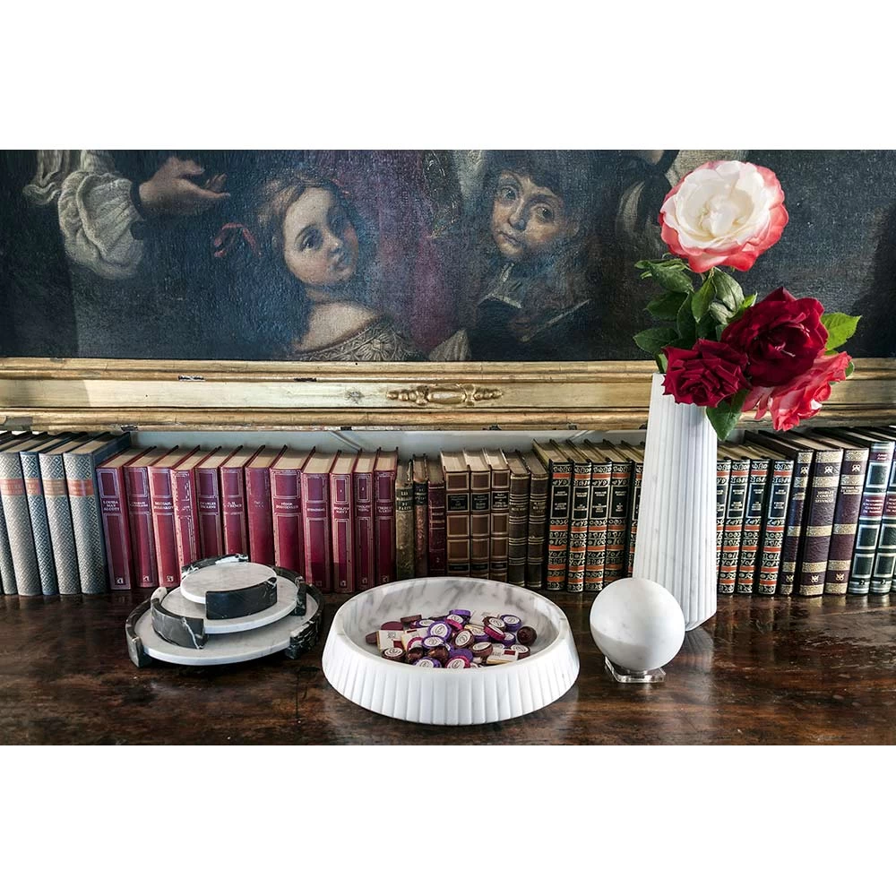 Vase Décoratif Moderne En Marbre Blanc De Carrare Fabriqué En Italie - Le Caire 5 Vase Décoratif Moderne En Marbre Blanc De Carrare Fabriqué En Italie - Le Caire – Image 3