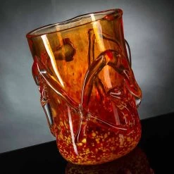 Vase Décoratif En Verre Soufflé De Murano Orange Fabriqué En Italie - Mister 11 Vase Décoratif En Verre Soufflé De Murano Orange Fabriqué En Italie - Mister -Décoration D'intérieur vaso decorativo in vetro soffiato di murano arancione made in italy mister 2