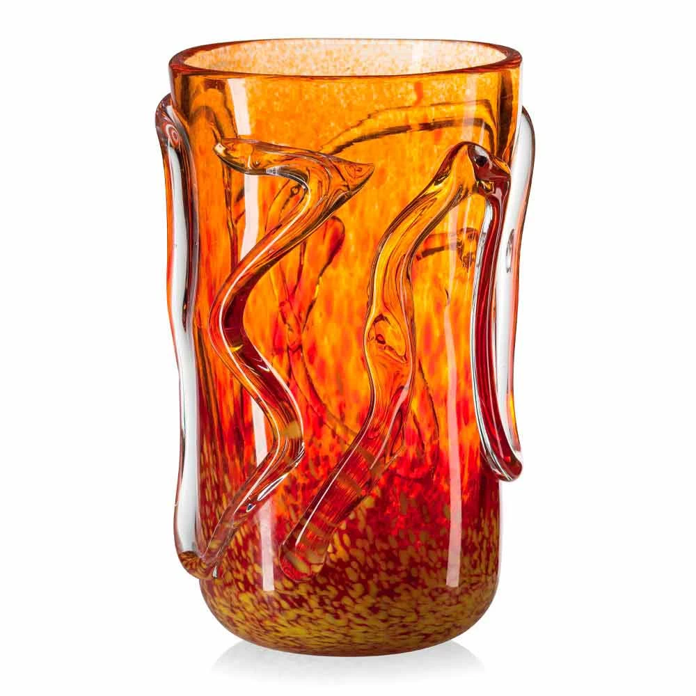 Vase Décoratif En Verre Soufflé De Murano Orange Fabriqué En Italie - Mister 7 Vase Décoratif En Verre Soufflé De Murano Orange Fabriqué En Italie - Mister – Image 5