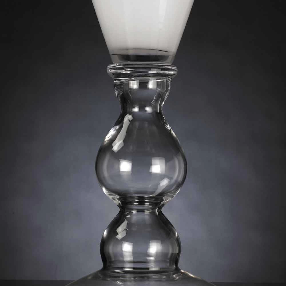 Vase Décoratif Moderne En Verre Transparent Et Blanc Fabriqué En Italie - Romantique 7 Vase Décoratif Moderne En Verre Transparent Et Blanc Fabriqué En Italie - Romantique – Image 5