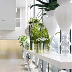 Vase Décoratif Moderne En Verre Transparent Et Blanc Fabriqué En Italie - Romantique 15 Vase Décoratif Moderne En Verre Transparent Et Blanc Fabriqué En Italie - Romantique -Décoration D'intérieur vaso decorativo moderno in vetro trasparente e bianco made in italy romantica 6
