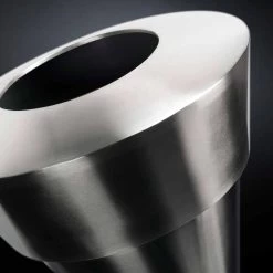 Vase Décoratif D'Intérieur En Acier Satiné Fabriqué En Italie - Gardeno -Décoration D'intérieur vaso decorativo per interni in acciaio satinato realizzato in italia gardeno 2