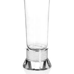 Vase élégant En Verre Et Métal Argenté Avec Cristaux De Luxe - Ligia -Décoration D'intérieur vaso elegante in vetro e metallo argentato con cristalli lusso italiano ligia 2