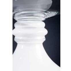 Vase D'intérieur élégant En Verre Blanc Et Transparent Fabriqué En Italie - Allegra -Décoration D'intérieur vaso elegante per interni in vetro bianco e trasparente made in italy allegra 2