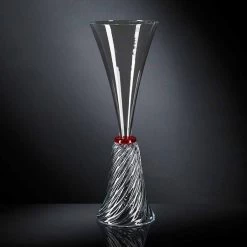 Vase D'intérieur élégant En Verre De Murano Soufflé Fabriqué En Italie - Inverso -Décoration D'intérieur vaso elegante per interni in vetro soffiato di murano made in italy inverso 3