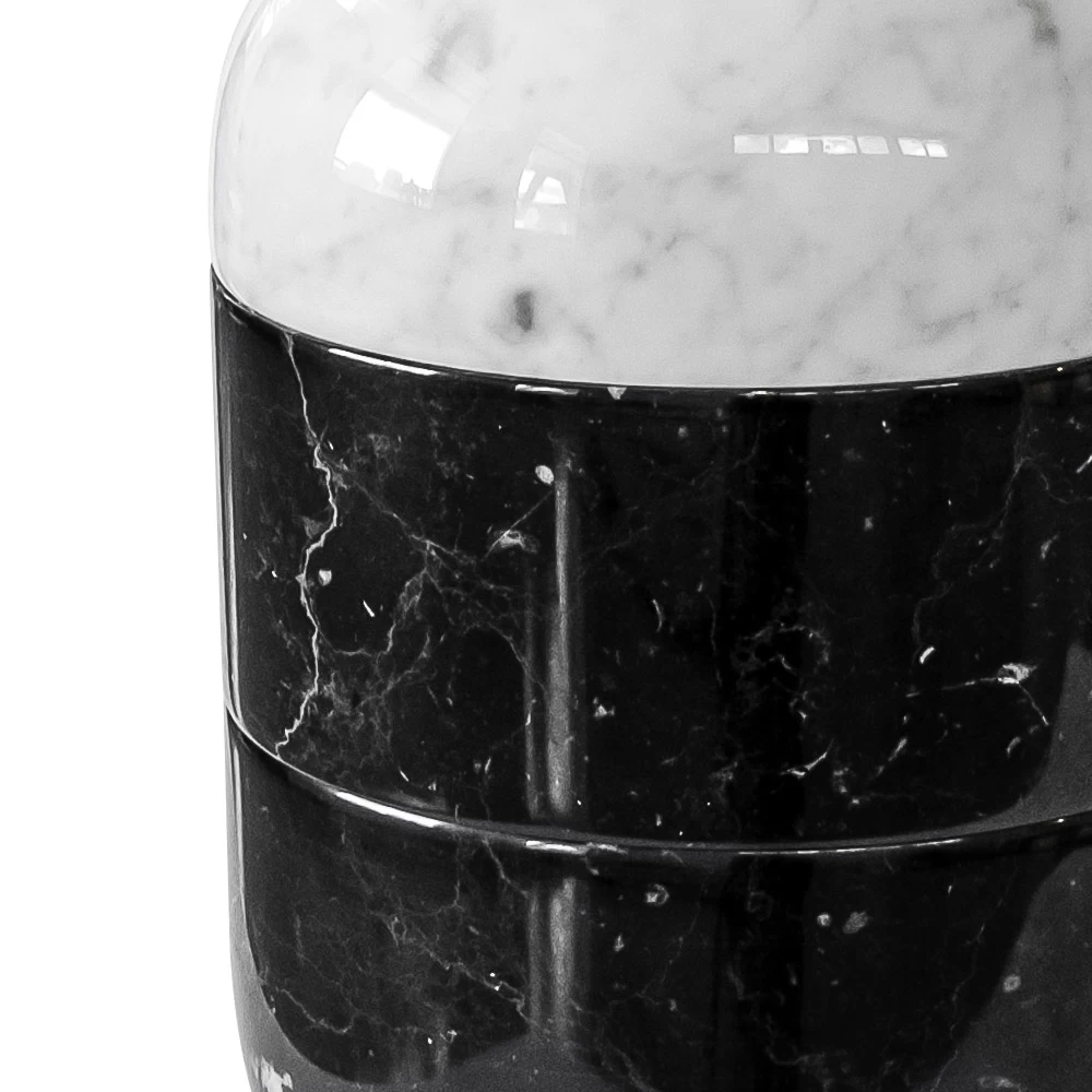 Vase En Marbre Blanc De Carrare Et Noir Marquinia Luxury Design - Calar 4 Vase En Marbre Blanc De Carrare Et Noir Marquinia Luxury Design - Calar – Image 2