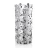 Vase En Métal Argenté Et Verre Élégant Design Cylindrique Avec Fleurs - Megghy -Décoration D'intérieur vaso in metallo argentato e vetro design elegante cilindrico con fiori megghy