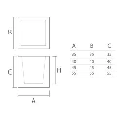 Vase En Polyéthylène Coloré De Forme Cubique Fabriqué En Italie - Tonello -Décoration D'intérieur vaso in polietilene colorato forma cubica realizzato in italia tonello 7