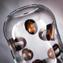 Vase En Verre Soufflé De Murano Avec Détails Colorés Fabriqué En Italie - Trapani -Décoration D'intérieur vaso in vetro soffiato di murano con dettagli colorati made in italy trapani 2