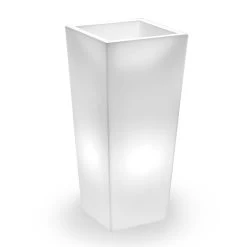 Grand Vase D'intérieur En Polyéthylène Blanc Fabriqué En Italie - Devid -Décoration D'intérieur vaso luminoso da interno alto in polietilene bianco made in italy devid 2