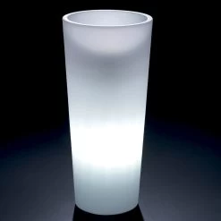 Grand Vase D'intérieur En Polyéthylène Blanc Fabriqué En Italie - Devid -Décoration D'intérieur vaso luminoso da interno alto in polietilene bianco made in italy devid 6