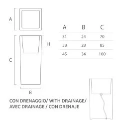 Grand Vase D'intérieur En Polyéthylène Blanc Fabriqué En Italie - Devid -Décoration D'intérieur vaso luminoso da interno alto in polietilene bianco made in italy devid 9