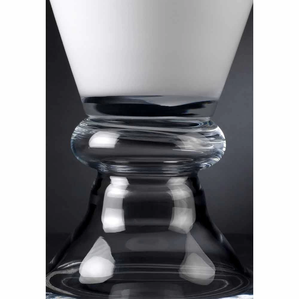 Vase D'intérieur Moderne En Verre Blanc Et Transparent Fabriqué En Italie - Romantique 5 Vase D'intérieur Moderne En Verre Blanc Et Transparent Fabriqué En Italie - Romantique – Image 3