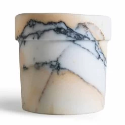 Vase Moderne En Marbre Paonazzo Avec Bord Ondulé Made In Italy 5 Pièces - Vision