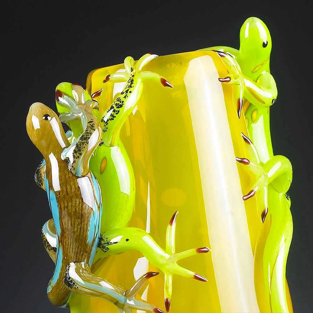 Vase Ornemental En Verre Coloré Fabriqué à La Main En Italie - Geco 5 Vase Ornemental En Verre Coloré Fabriqué à La Main En Italie - Geco – Image 3