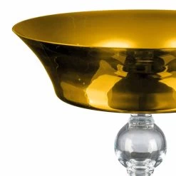 Vase Ornemental En Or Et Verre Soufflé Transparent Fabriqué En Italie - Delfino -Décoration D'intérieur vaso ornamentale in vetro soffiato oro e trasparente made in italy delfino 2