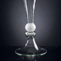 Vase Ornemental En Verre Transparent Avec Sphère Blanche Fabriqué En Italie - Vanissa -Décoration D'intérieur vaso ornamentale in vetro trasparente con sfera bianca made in italy vanissa 2