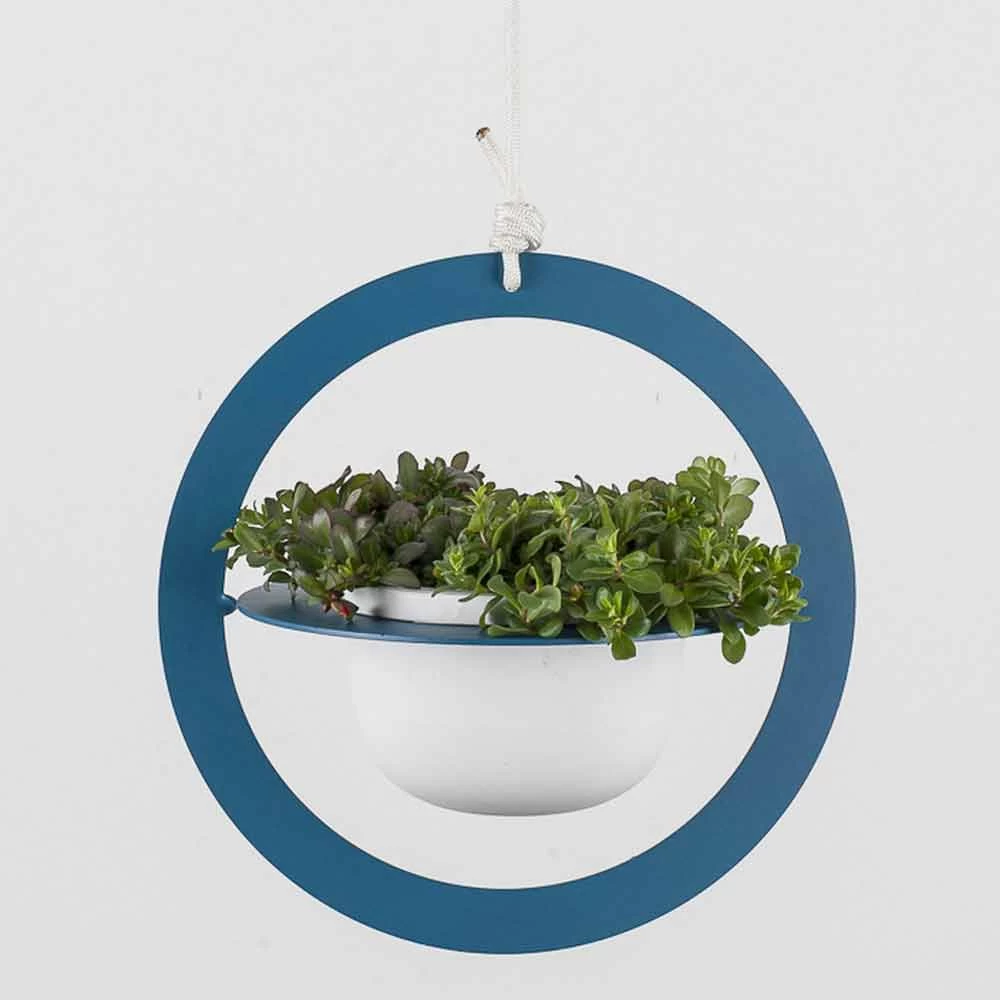 Vase à Fleurs à Suspendre En Acier Et Céramique Fabriqué En Italie - Leotta 4 Vase à Fleurs à Suspendre En Acier Et Céramique Fabriqué En Italie - Leotta – Image 2