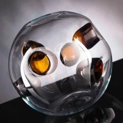 Vase D'intérieur Rond En Verre De Murano Soufflé Fabriqué En Italie - Kimo -Décoration D'intérieur vaso rotondo da interno in vetro soffiato di murano realizzato in italia kimo 1