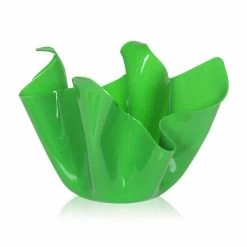 Vase Vert Drapé De Design Intérieur/extérieur Pina, Fait En Italie